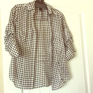 White House black market checked shirt